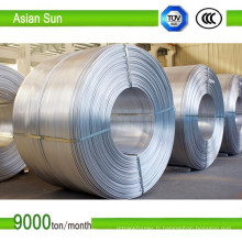 Fil d&#39;aluminium de type 9,5 mm approuvé par la CEI pour le tréfilage